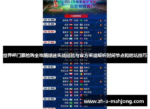 世界杯门票抢购全攻略球迷实战经验与官方渠道解析时间节点和防坑技巧